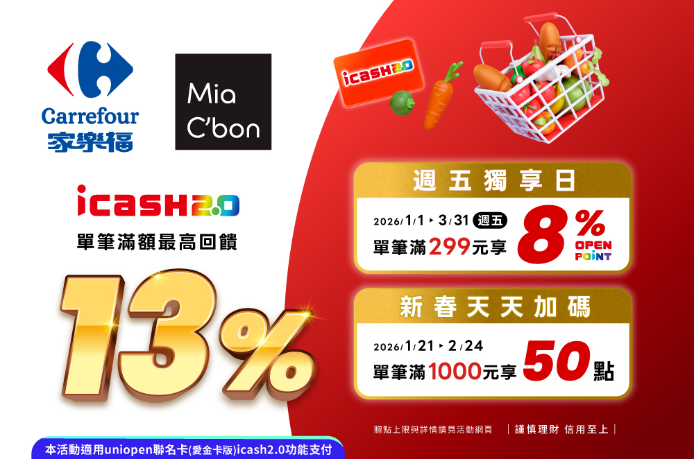 家樂福指定日單筆滿額最高回饋13%