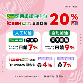 速邁樂加油站最高回饋20%