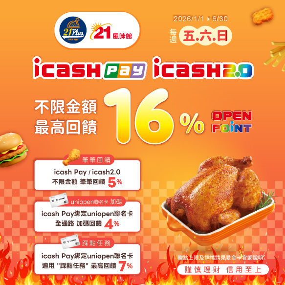21Plus/21風味館每週五六日筆筆回饋5%