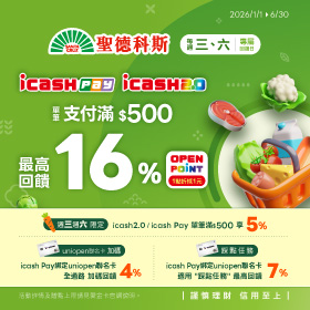 (test)聖德科斯專屬回饋日，週三週六滿500最高回饋16% OPENPOINT