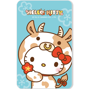 發行量： 首批8000 張 1.2021年Kitty「牛轉乾坤」卡 2.Kitty陪您開心一起迎牛年